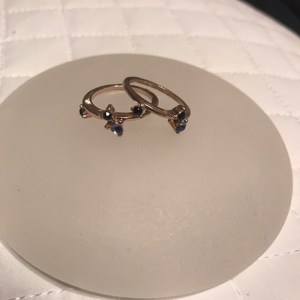 Green and Blue diamond rings